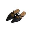French retro flat-bottomed pointed head bag head half slippers women's shoes wear 2025 summer pointed head lazy cool slippers women