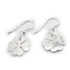 Les Trésors De Lily [G0631] - Boucles Argent 'Trèfle' argenté - 13x13 mm