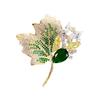 Women Brooch Maple Leaf Shape Rhinestone Hollow Out Collar Anti-slip Wear-resistant Coat Decoration Hat Scarf Pin