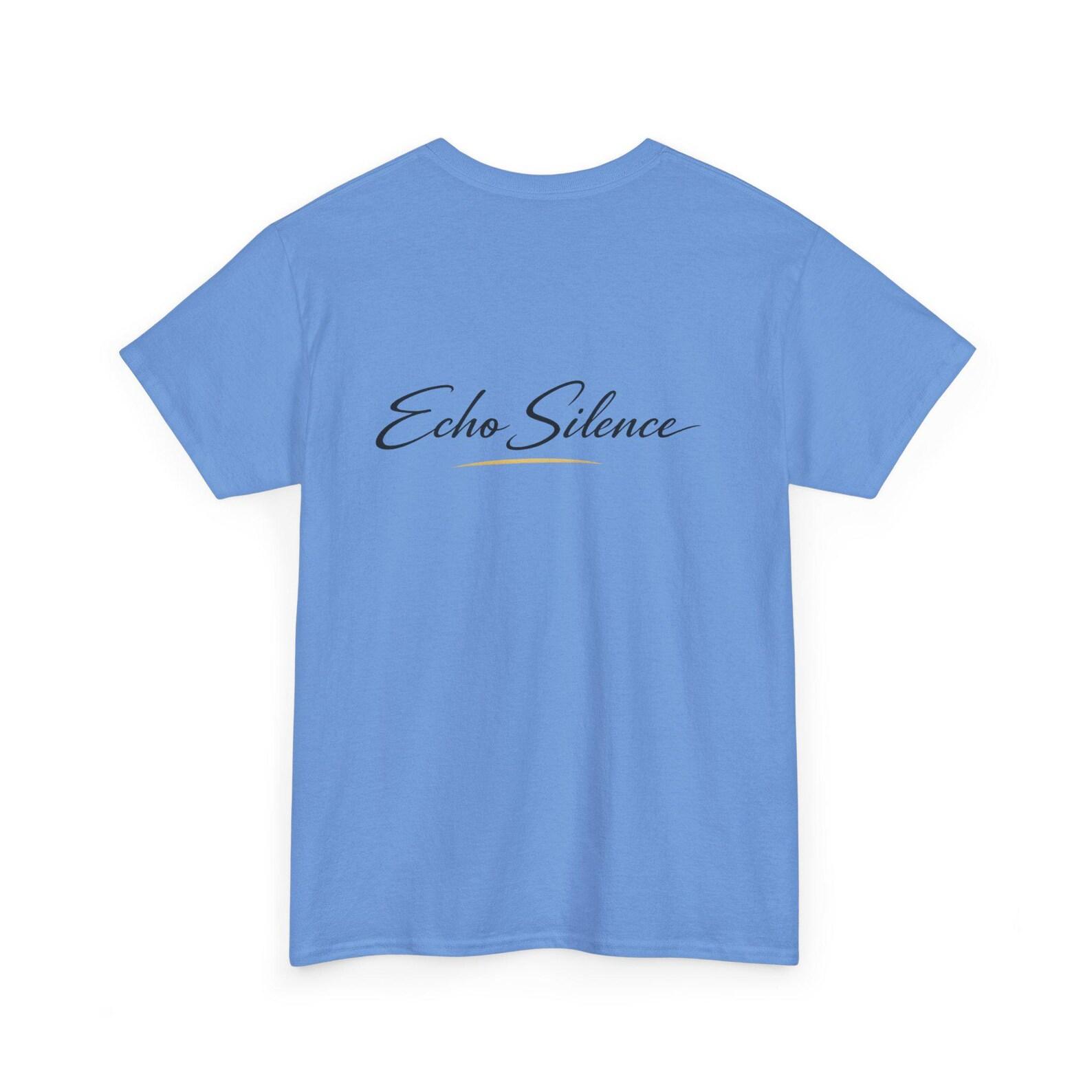 Echo Silence Tee | Minimal Script Logo T-shirt, Calm Quote Tee 2XL