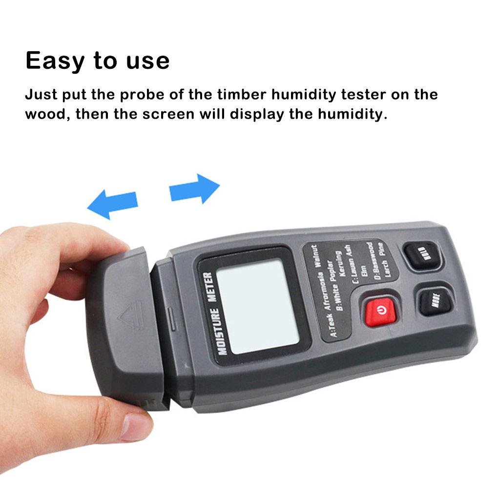 Digital Display 0-99.9% Wood Moisture Meter Portable Handheld Log Hygrometer Electrical Humidity Tester Testing Instrument