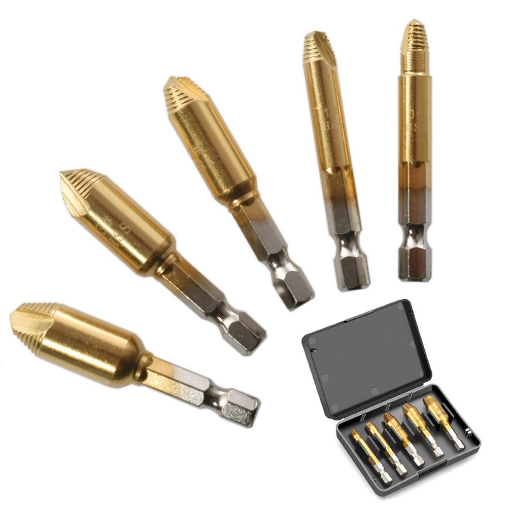 5pcs Damaged Screw Extractor Drill Bit Hex Handle Single Head Removal Screw Tool Hand Tools Tool Accessories Professional Tools