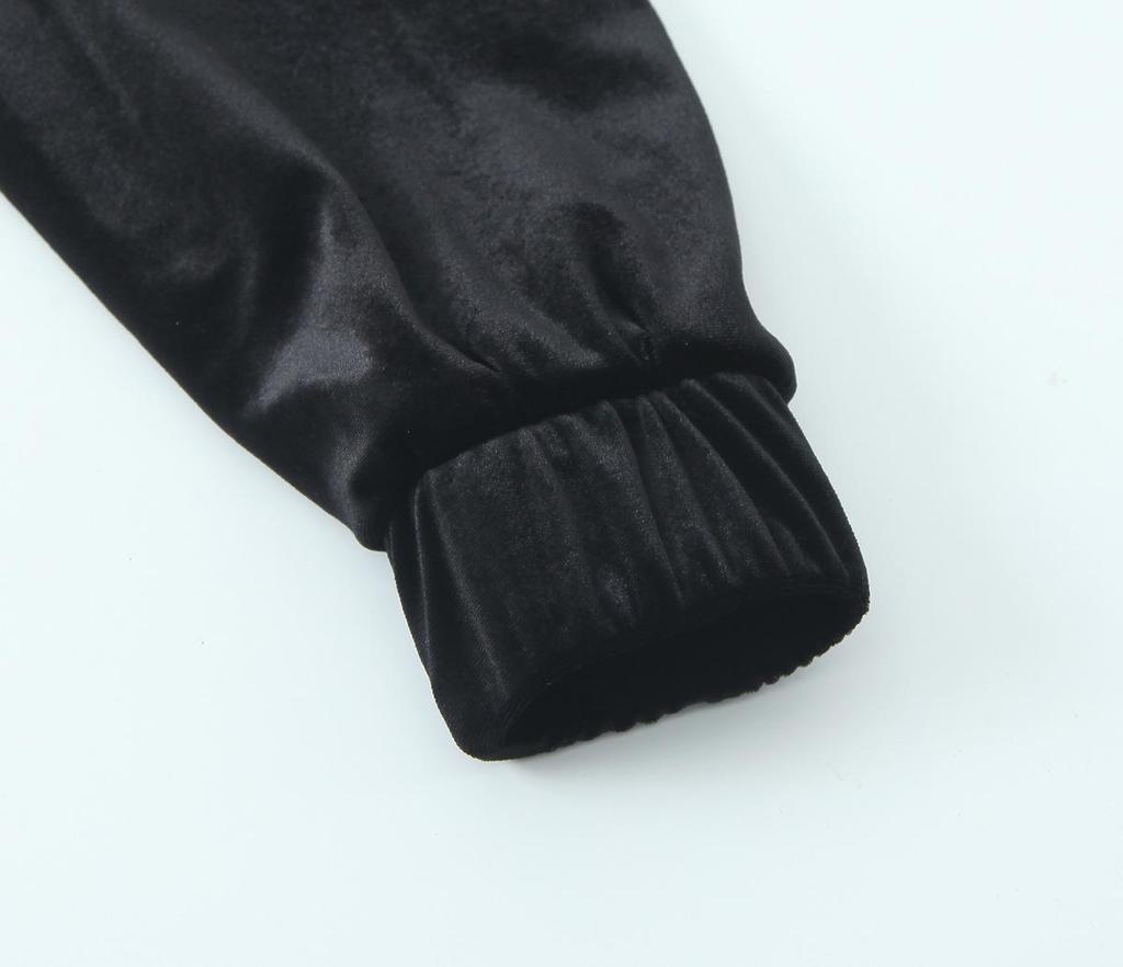 Samt-Bomberjacke und Hose mit weitem Bein im europäischen und amerikanischen Stil - Herbstkollektion.