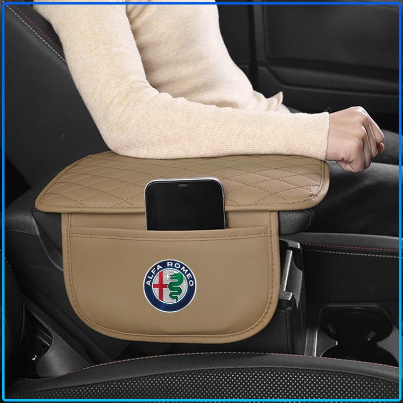 For Alfa Romeo 147 159 Giulietta Giulia Mito Spider Alpha Nheadrest 1Pcs Leather Car Armrest Mat Tissue Boxes Height Pad Armrest Box