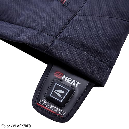 TAICHI RS e-HEAT Motorcycle Heated Inner Jacket, Autumn/Winter, Windproof, Cold-Proof, Warm, 3-Level Temperature Control, RSU637 BLACK/RED, 2BL Wide