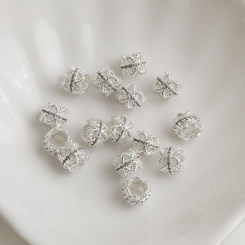 14K Gold-Filled Zircon Flower Cup Lace Edge Crown Bracelet DIY Beading Accessory