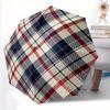 1 ks Automatický skládací deštník se vzorem Tartan - Přenosný skládací design s 8 žebry, Odolný plastový a železný rám, Neformální venkovní doplněk