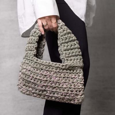 Crochet Kit - Creativ Company - Handbag - Intermediate Level - Tubular Cotton Yarn - 2 Year Warranty