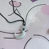 Lace Up Rope Necklace Cat Eye Moon Pendant Necklace Chinese Style Jewelry Gift