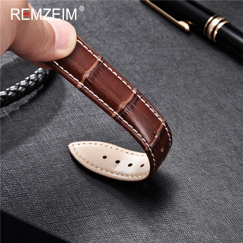 Calfskin Leather Watch Strap 16mm 18mm 20mm 22mm 24mm Watchband for Women Men Watch Accessories Solid Buckle Black Brown
