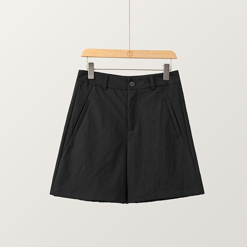 Women's 2026 Summer High-Waisted Loose Wide-Leg Capri Shorts - Casual Straight Five-Point Style