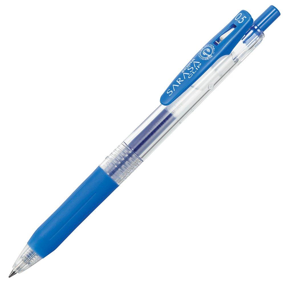 Zebra Sarasa Clip Gel Ballpoint Pale Pen, 0.5, Blue, 10-Piece Set, B-JJ15-PB