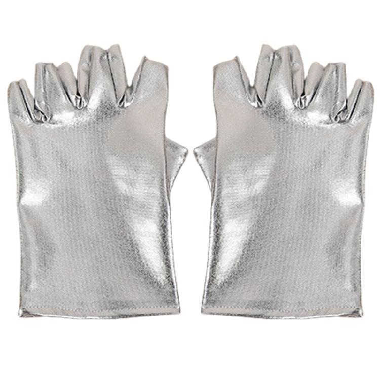 

2pcs Women s Half Finger Leather Gloves Fashionable Mittens Comfortable Gloves for Evening Wear срібний