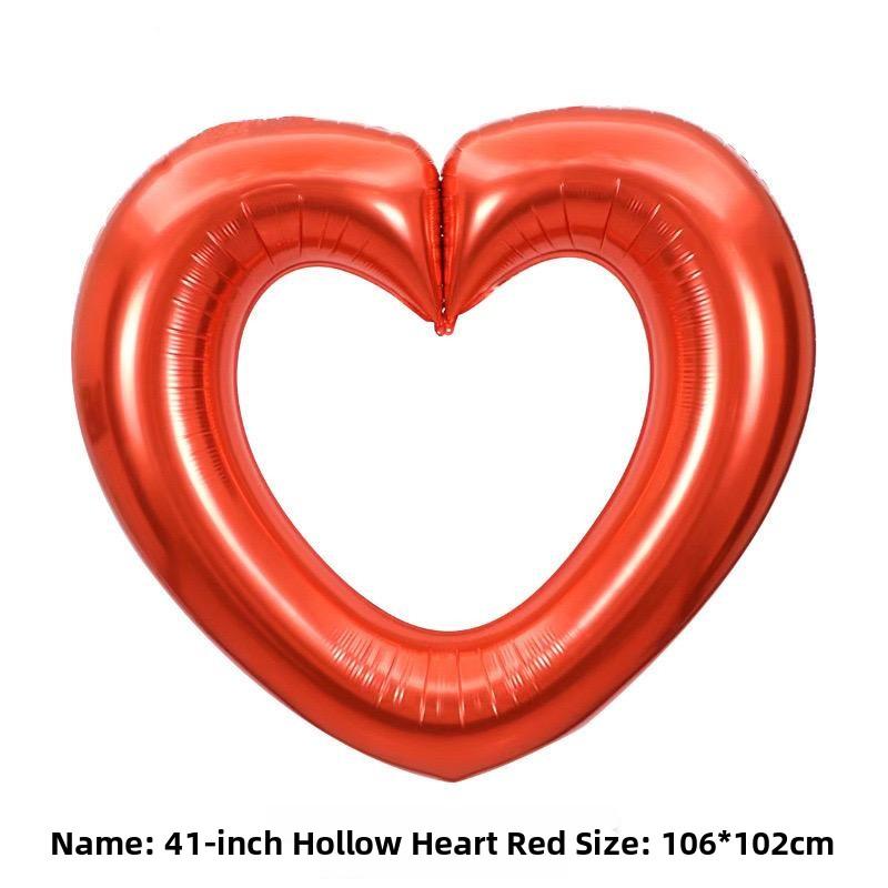 Große hohle Herz-Ballons aus Aluminiumfolie Hochzeitsfeier Valentinstagsdekorationen Schaufenster-Arrangements