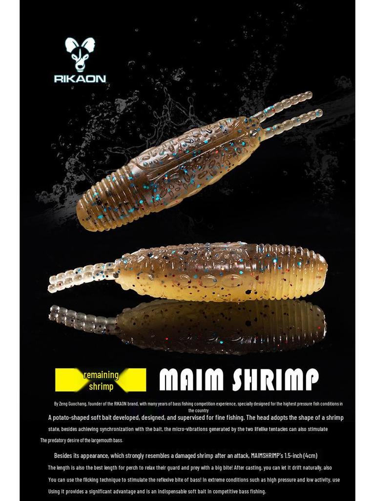 RIKAON Vysoce Gravitační Měkká Nástraha Wild Dog Shrimp pro Seabass a Mandarínské Ryby