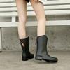 High Tube Rain Shoes Women's Fashion Rain Boots Outdoor Waterproof Shoes Rubber Shoes Velvet Medium Tube Kitchen Non-slip Water Boots Women