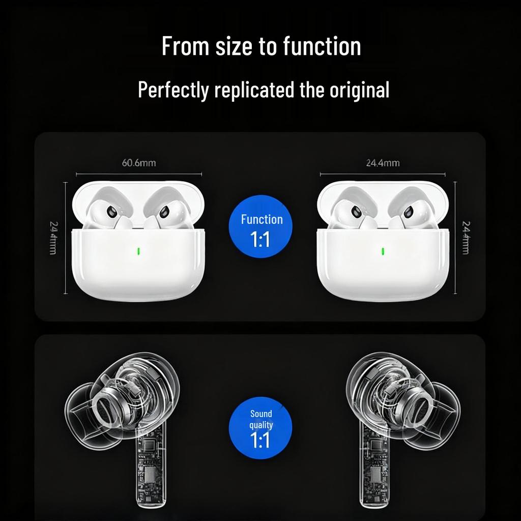 Pro3 In-Ear Bluetooth Noise-Cancelling Headphones, 6th Gen with A8 Heart Rate Monitoring AI.