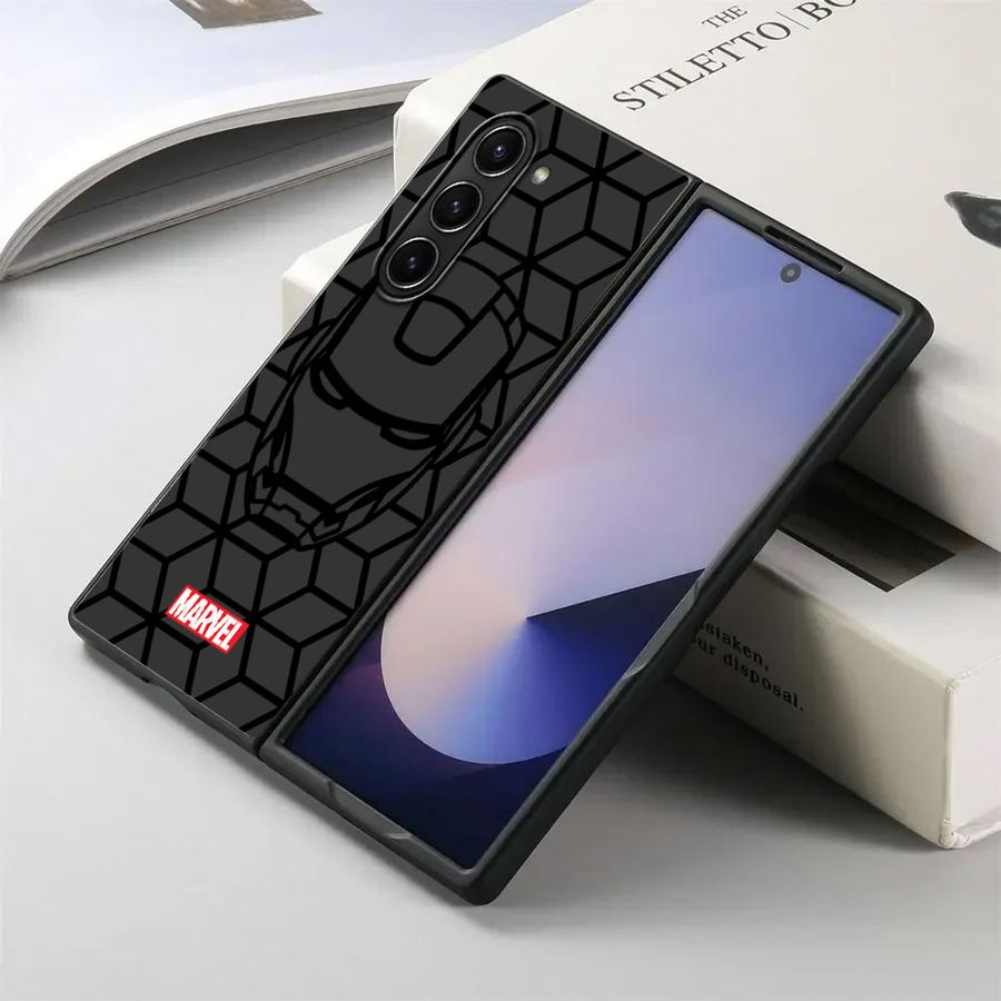 Back Phone Cover Case for Samsung Galaxy ZFold6 ZFold7 Z Fold 7 6 5 4 3 ZFold3 ZFold5 ZFold4 Marvel Avengers Superhero Logo