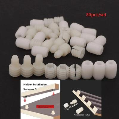 50 Pezzi Due In Uno Maschio E Femmina Griglia Pre-Incassata Accessori Speciali Dadi in Plastica Connettori di Fissaggio Nascosti