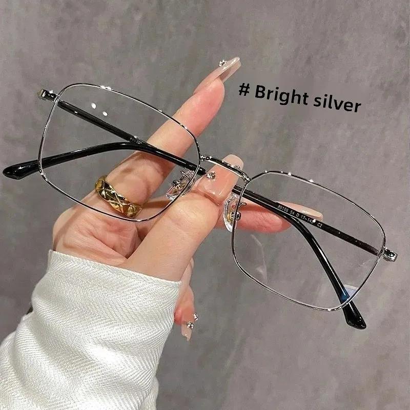 Women's Gold Wire Frame Glasses Retro Square Pure Desire Thin Glasses for Near-Sightedness Optical Frames