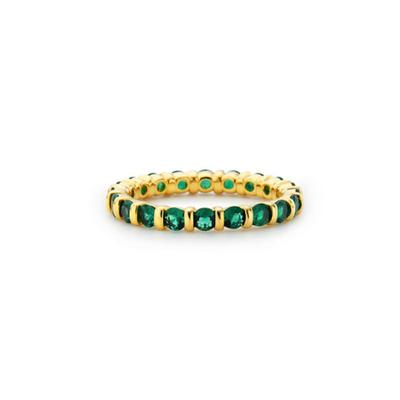 Hyeres-lor Essence Silver (Y) Modern Tennis Ring 2.5mm Green HL4R42409Y9