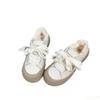 Thick soled high head bread shoes for winter female students providing warmth comfort simple comfortable white shoes