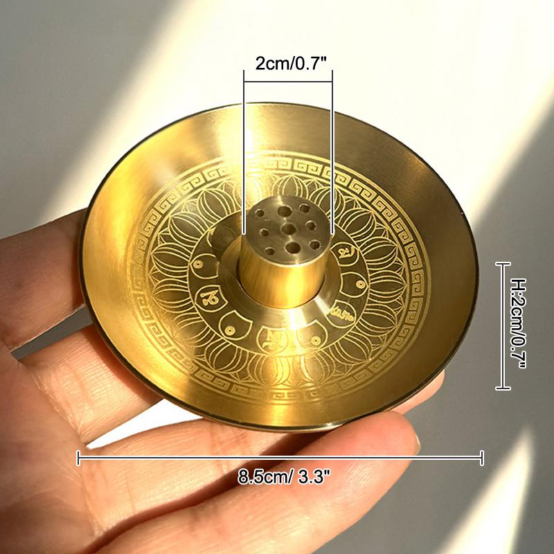 Round Incense Burner 9 Hole Incense Holder Incense Stick Plate Tray Palo Santo Holder Sage Holder For Mediation Yoga Ritual