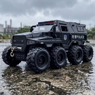 1:32 Conqueror 8×8 Swat Véhicule Blindé Alliage Métal Modèle Réduit Voiture Maison Tendance & Ornement d'Affichage de Bureau Cadeau d'Anniversaire Jouets