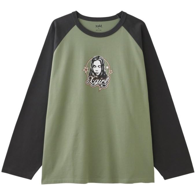 Casual FACE AND STARS Big OLIVE X-girl B/B Tee, Women's,