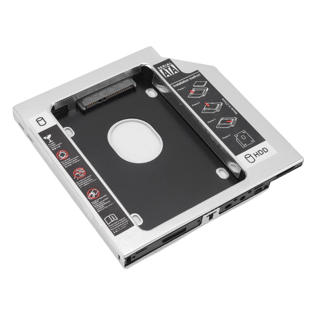 SATA to SATA 2nd HDD SSD Enclosure 2 Channel Protection Hard Drive Caddy Case Tray for 12.7mm CD
