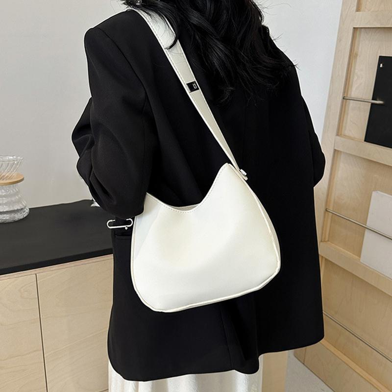 Winter Minimalist Trend With Lock Texture Large Capacity Women's Underarm Shoulder Bag PU Leather Hobo Crossbody Bag