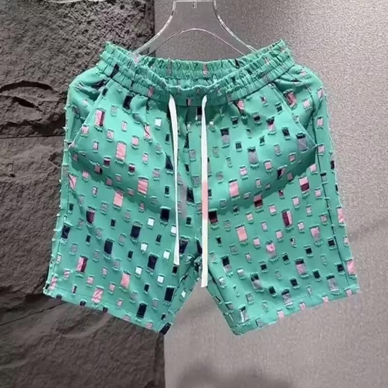 Модные мужские шорты, модные повседневные свободные пляжные брюки, универсальные брюки Five-minute для молодых мужчин 3XL зелёный
