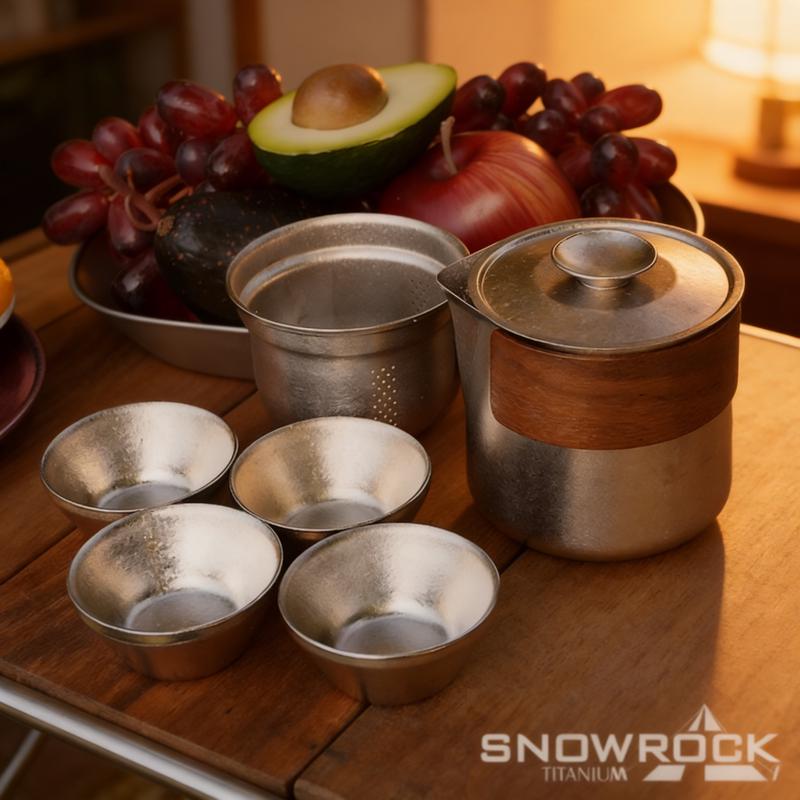 SNOW ROCK Pure Titanium Portable Travel Tea Set