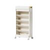 Mobile Bookshelf with Wheels Student Desk Organizer Office Book Storage Stand Layered Floor Standing Shelf for Home And Office
