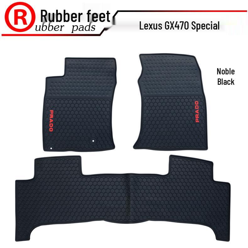 

Lexus GS LX570 GX470 CT200H Rubber Floor Mats Black with Black Edge for GX470