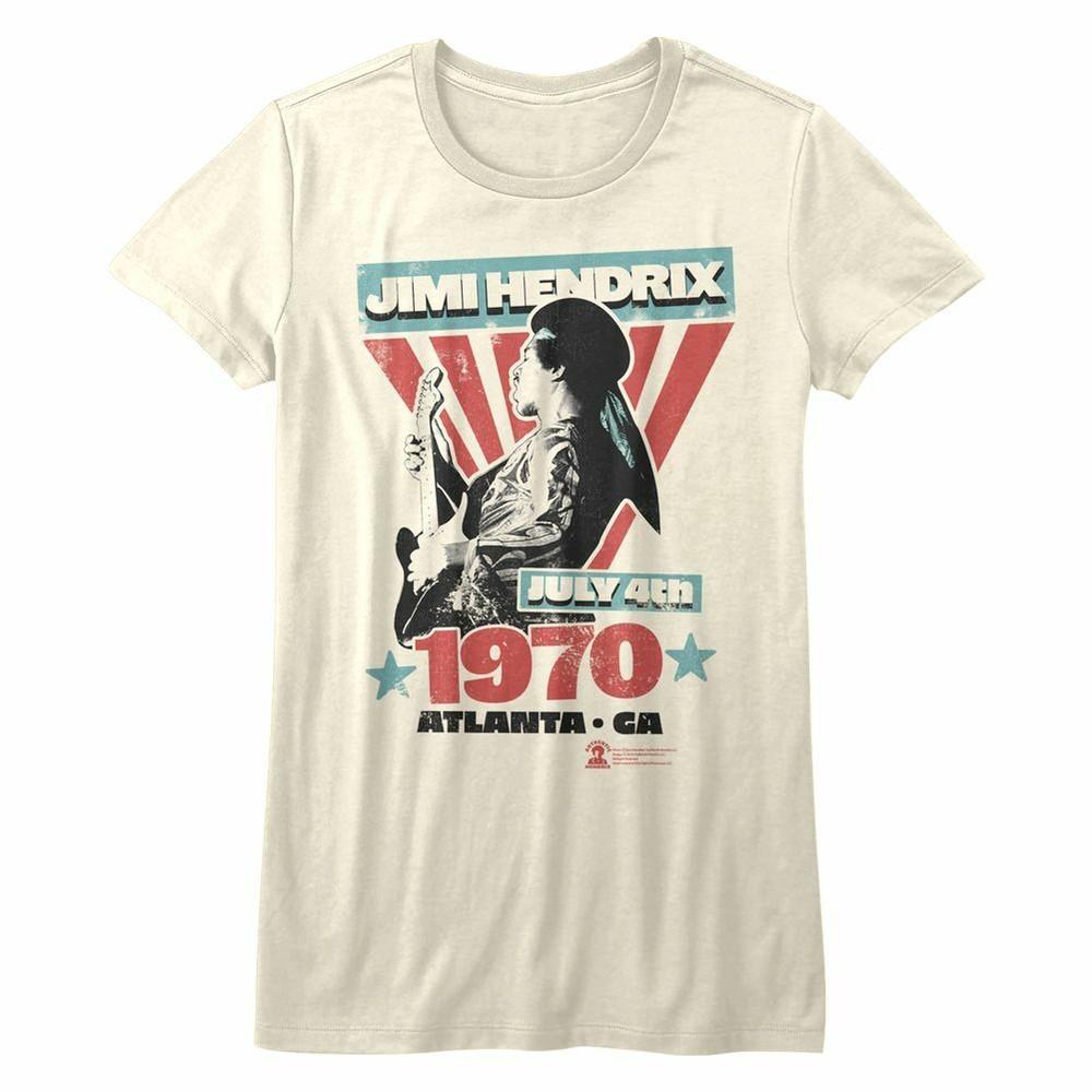 

Jimi Hendrix Atlanta Vintage White Ladies Bella T-Shirt 4XL