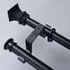 2 Pcs Hang Curtain Rod Holders Heavy Duty Curtain Drapery Rod Bracket Wall-Mounted Metal Double Rod Bracket