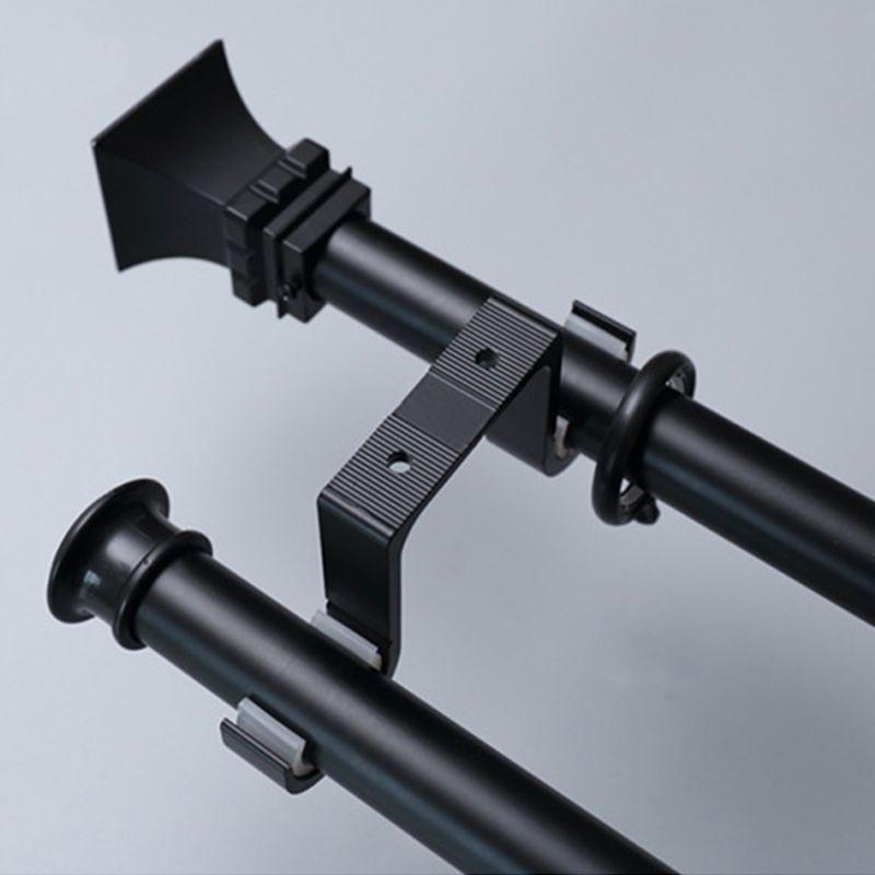 2 Pcs Hang Curtain Rod Holders Heavy Duty Curtain Drapery Rod Bracket Wall-Mounted Metal Double Rod Bracket