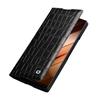 QIALINO For Samsung Galaxy Z Fold7 5G Case Crocodile Texture Genuine Cow Leather Flip Phone Cover