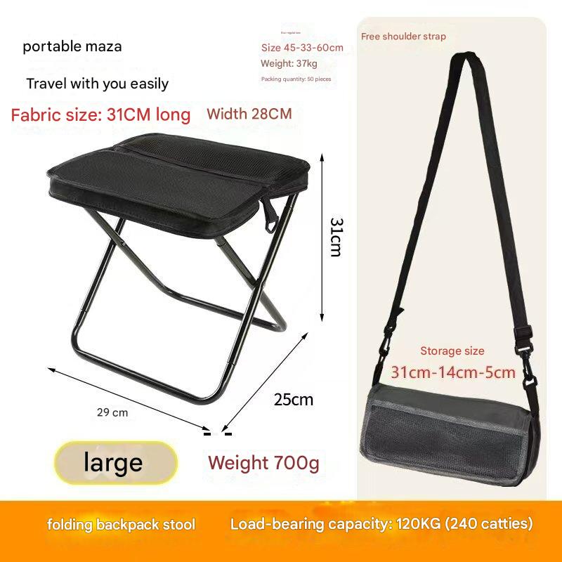 Wear-resistant Folding Backpack Stool Sturdy Crossbody Sports Folding Chair Handbag Style Strong Load-bearing Pencil Case Stool