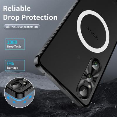 Magic Shield Magnetische Serie für Sony Xperia 1 VI Hülle Metall+TPU Handyhülle mit Linsenschutz