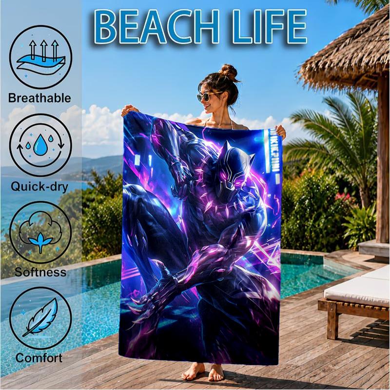 Panther In Action Beach Towel, Super Soft Microfiber, Perfect Gift for Her/Him, Birthday, for Pool, Beach, Travel, Decor Beach Party