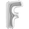 Silver 40' F Foil Balloon Letter