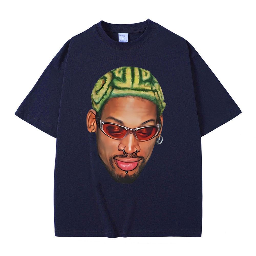 The Worm Dennis Rodman Head Graphic Tshirt Male Vintage Oversized Basketball Boys T Shirt Men's Hip Hop Fashion Street T-shirts
