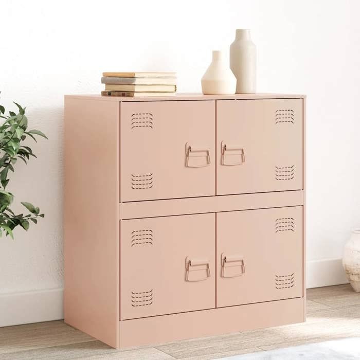 VidaXL Buffet Pink 67x39x73 Cm Steel, Cabinet, Sideboard, Storage Cabinet, Cabinets, Cupboard, High Buffet, 841650