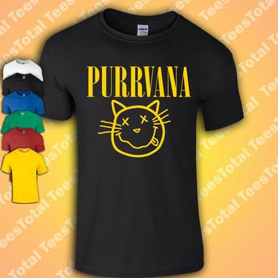 T-shirt Purrvana | Drôle | Chats | Années 90 | Grunge | Rétro |