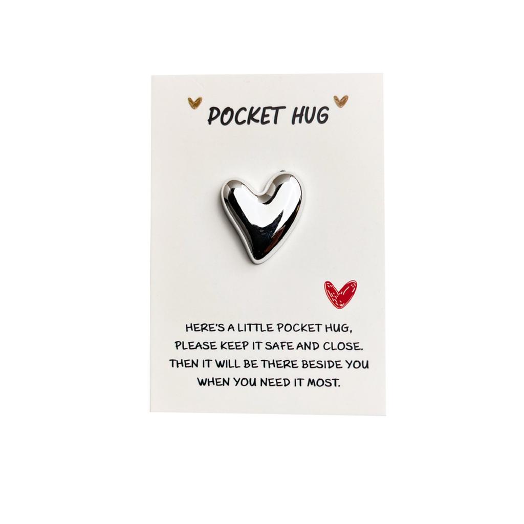 Pocket Hug Card, Glossy Heart-Shaped Gift Card, Valentine's Day Confession Card