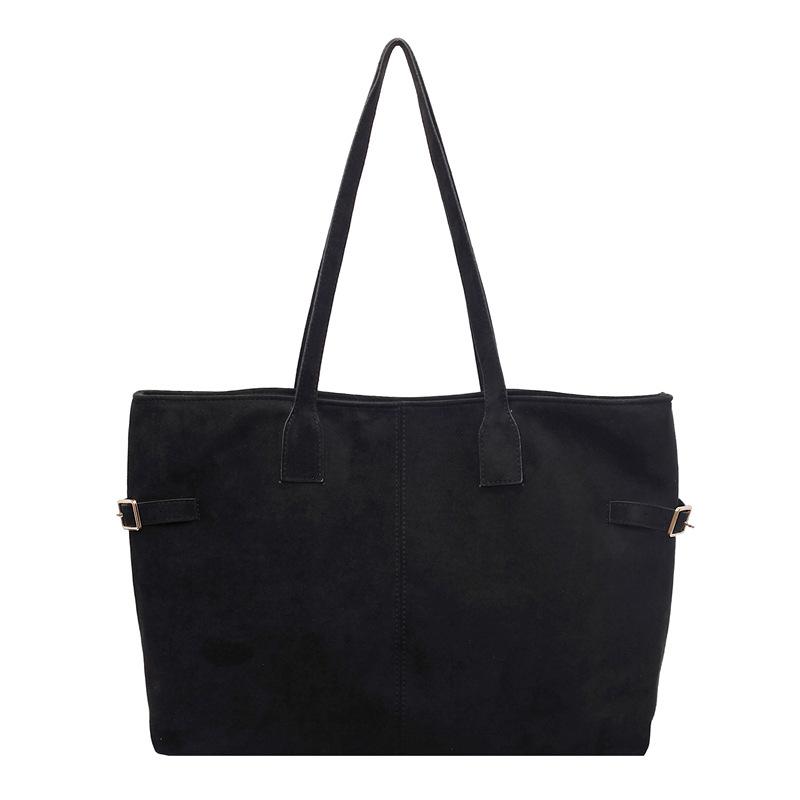 Korean Version Niche Large-capacity Tote Bag Women's 2025 Autumn New Suede Casual Commuter Portable Shoulder Bag