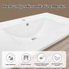 Bathroom Sink Cabinet with Drawer Modern Natural White Wood Grain Heavy Duty Lavatory Wall Mount Wash Basin Vanity Cabinet