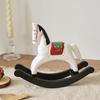Wooden Rocking Horse Statues Decorative Animal Statue Sculptures Ornament for Office Home Table Centerpieces Gift